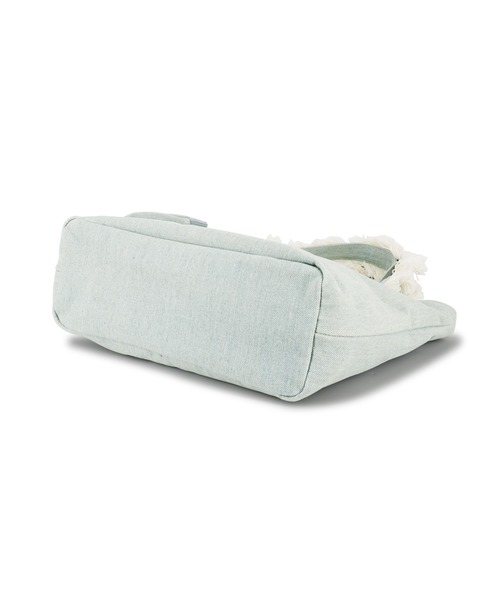 GYDA（ジェイダ）の「GYDA(ジェイダ) A4対応 ミニポーチ付きフリンジハンドルトートバッグ GY-B311（トートバッグ・レディース・アイボリー/ライトブルー/ブラック・FREE）」の21枚目の写真