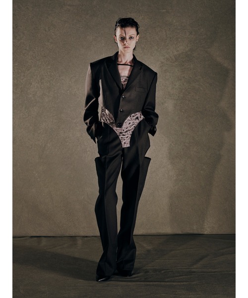 JOHN LAWRENCE SULLIVAN（ジョンローレンスサリバン）の「ALL OVER PRINT FLONT STRAP BODY SUIT TOP（Tシャツ/カットソー・レディース・グレー/ベージュ・ONE SIZE）」の4枚目の写真