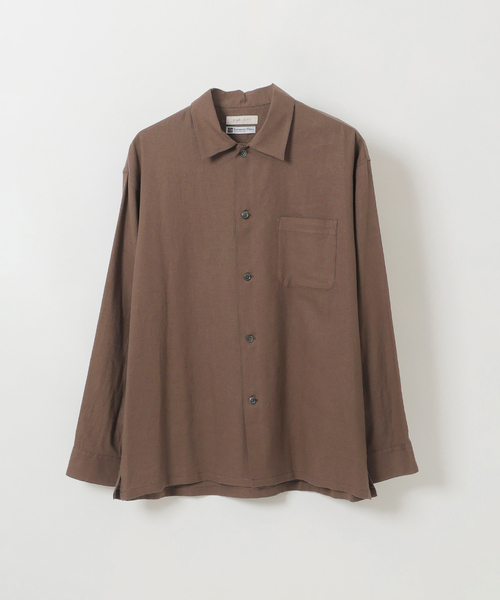 B.C STOCK（ベーセーストック）の「【European Flax / ヨーロピアンフラックス】リネンレーヨン フレンチフロントシャツ（シャツ/ブラウス・メンズ・ホワイト/ブラウン/ネイビー/ライトブルー・LARGE/MEDIUM）」の7枚目の写真