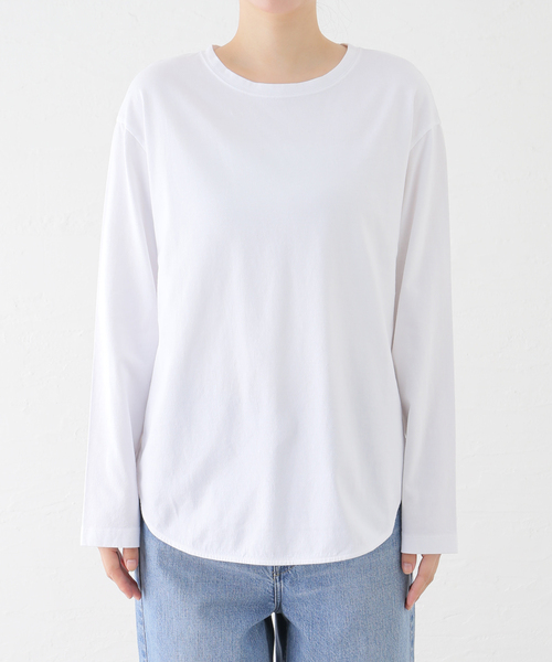 FRAMeWORK(フレームワーク)の「≪追加≫コットン天竺ラウンドヘム4(Tシャツ/カットソー・レディース・ホワイト/スミクロ・FREE)」の16枚目の写真