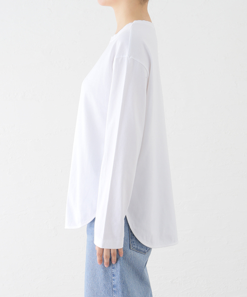 FRAMeWORK(フレームワーク)の「≪追加≫コットン天竺ラウンドヘム4(Tシャツ/カットソー・レディース・ホワイト/スミクロ・FREE)」の17枚目の写真