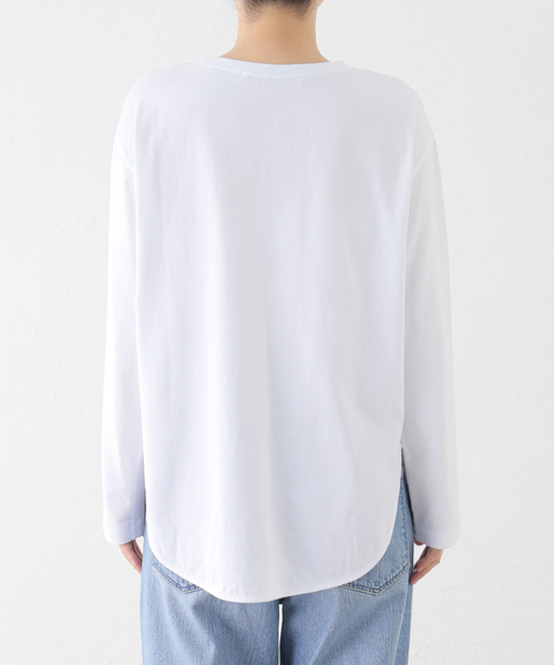 FRAMeWORK(フレームワーク)の「≪追加≫コットン天竺ラウンドヘム4(Tシャツ/カットソー・レディース・ホワイト/スミクロ・FREE)」の18枚目の写真