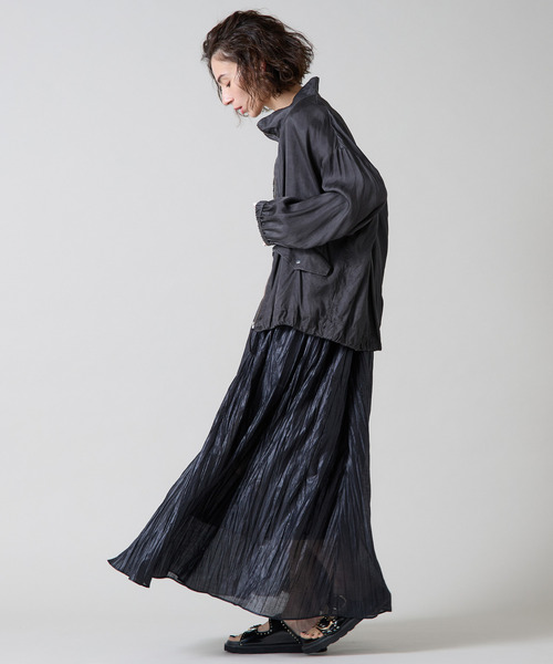 Liesse（リエス）の「サテンジップブルゾン（その他アウター・レディース・チャコールグレー/ベージュ・FREE）」の10枚目の写真