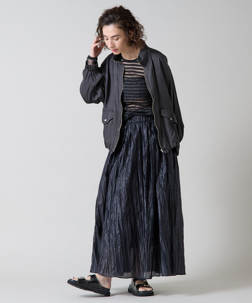 Liesse（リエス）の「サテンジップブルゾン（その他アウター・レディース・チャコールグレー/ベージュ・FREE）」の15枚目の写真