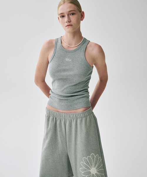 Mardi Mercredi(マルディメクルディ)の「OVERSIZED SWEAT BERMUDA FLOWER / オーバーサイズ スウェット バミューダ フラワー(スウェットパンツ・レディース・オートミール/ブラック/ネイビー/ホワイト×ピンク/グレー・FREE)」の20枚目の写真