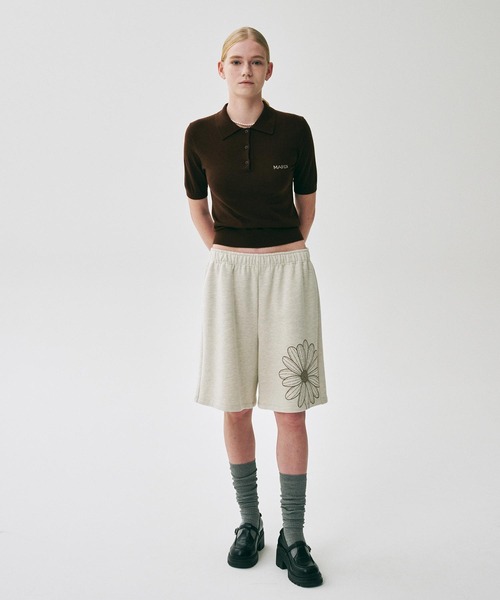 OVERSIZED SWEAT BERMUDA FLOWER（スウェットパンツ）｜Mardi