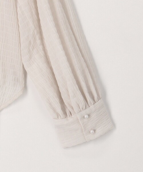 MICO COULIER(ミコクリエ)の「《オケージョン対応》ボーダージャガード楊柳リボンタイブラウス(シャツ/ブラウス・レディース・オフホワイト/グレイッシュベージュ・38)」の18枚目の写真