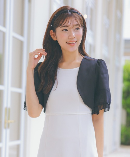 ベージュ パフスリーブ 半袖ボレロ ベージュ パフスリーブ 半袖ボレロ