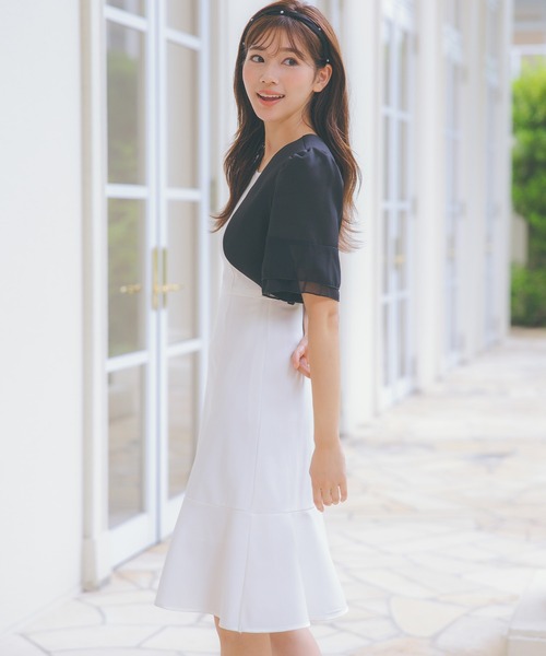 セール】半袖パフスリーブショート丈ボレロカーディガン（カーディガン