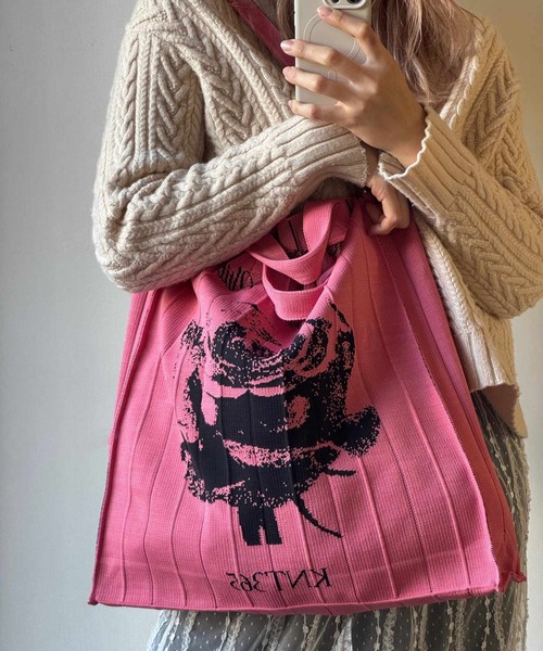 KNT365(ケイエヌティサンロクゴ)の「Mam Rose(トートバッグ・レディース・ピンク・FREE)」の2枚目の写真