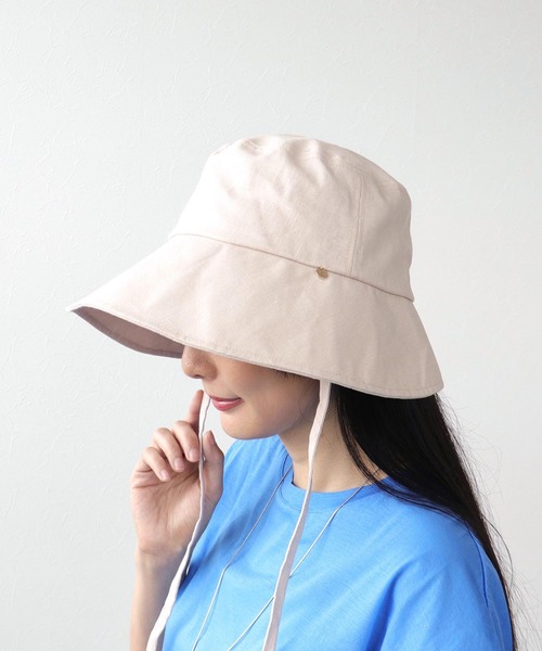 Three Four Time（ｽﾘｰﾌｫｰﾀｲﾑ）の「UVケアアジャスター付きグレースHAT（ハット・レディース・ネイビー/グレー/ライトベージュ・FREE）」の3枚目の写真