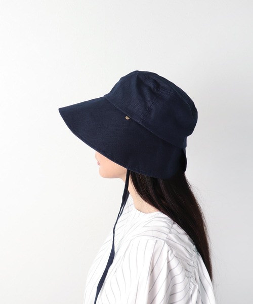 Three Four Time（ｽﾘｰﾌｫｰﾀｲﾑ）の「UVケアアジャスター付きグレースHAT（ハット・レディース・ネイビー/グレー/ライトベージュ・FREE）」の6枚目の写真