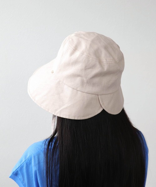 Three Four Time（ｽﾘｰﾌｫｰﾀｲﾑ）の「UVケアアジャスター付きグレースHAT（ハット・レディース・ネイビー/グレー/ライトベージュ・FREE）」の5枚目の写真