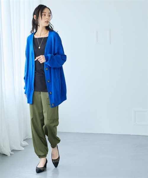 nissen（ニッセン）の「ランダムリブカットソースクエアネックトップス（薄手素材）（Tシャツ/カットソー・レディース・オレンジ/ベージュ/グレー/ブルー/ブラック・S/M/L/LL/3L）」の8枚目の写真