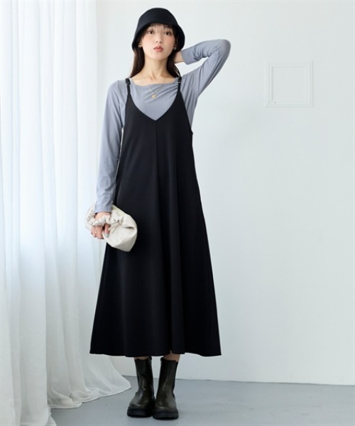 nissen（ニッセン）の「ランダムリブカットソースクエアネックトップス（薄手素材）（Tシャツ/カットソー・レディース・オレンジ/ベージュ/グレー/ブルー/ブラック・S/M/L/LL/3L）」の10枚目の写真