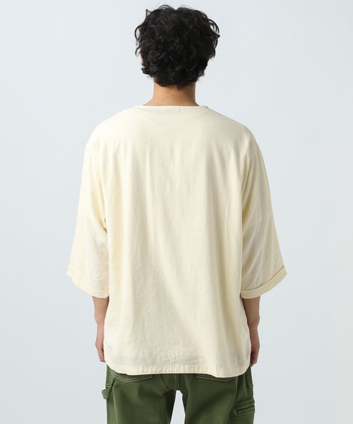 BAYFLOW(ベイフロー)の「リネンキーネック7分袖シャツプルオーバー(シャツ/ブラウス・メンズ・チャコールグレー/オフホワイト/カーキ・MEDIUM/LARGE)」の9枚目の写真