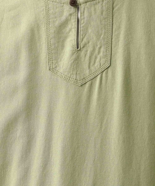 BAYFLOW(ベイフロー)の「リネンキーネック7分袖シャツプルオーバー(シャツ/ブラウス・メンズ・チャコールグレー/オフホワイト/カーキ・MEDIUM/LARGE)」の17枚目の写真