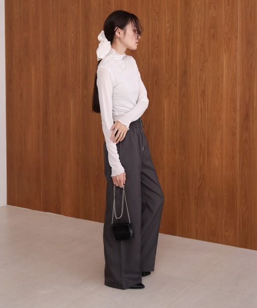 Bab（バブ）の「シアーハイネックメロートップス（Tシャツ/カットソー・レディース・ホワイト系その他/ライトブルー/オフホワイト/チャコールグレー・FREE）」の8枚目の写真