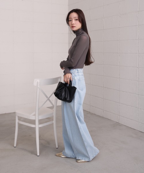 Bab（バブ）の「シアーハイネックメロートップス（Tシャツ/カットソー・レディース・ホワイト系その他/ライトブルー/オフホワイト/チャコールグレー・FREE）」の13枚目の写真