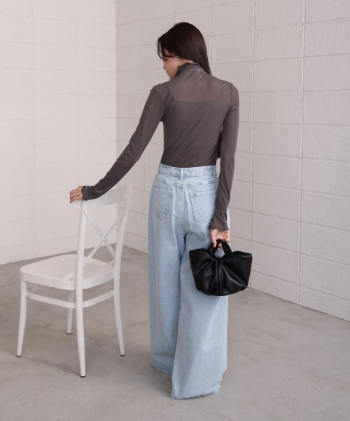 Bab（バブ）の「シアーハイネックメロートップス（Tシャツ/カットソー・レディース・ホワイト系その他/ライトブルー/オフホワイト/チャコールグレー・FREE）」の15枚目の写真