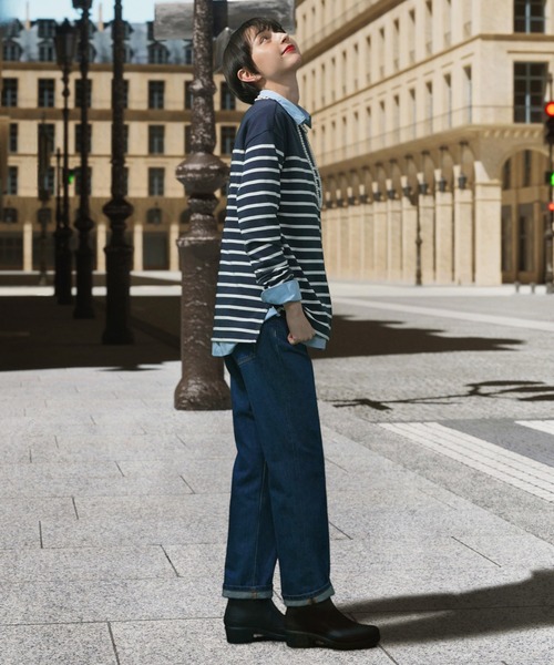 AIGLE(エーグル)の「マリンストライプ ロングスリーブボーダーTシャツ RP 長袖Tシャツ(Tシャツ/カットソー・レディース・ホワイト/ダークブルー・S/M/L/XS)」の10枚目の写真