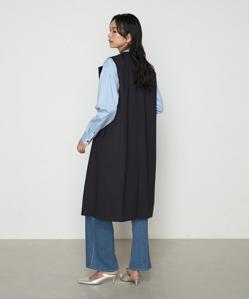 K.T KIYOKO TAKASE（キヨコタカセ）の「コットンダブルクロスストレッチ ロングジレ（ベスト・レディース・グレー/ネイビー/チャコール・FREE）」の16枚目の写真