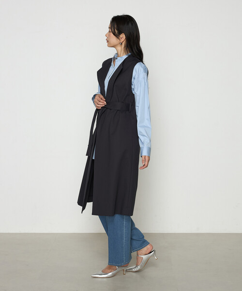 K.T KIYOKO TAKASE（キヨコタカセ）の「コットンダブルクロスストレッチ ロングジレ（ベスト・レディース・グレー/ネイビー/チャコール・FREE）」の17枚目の写真
