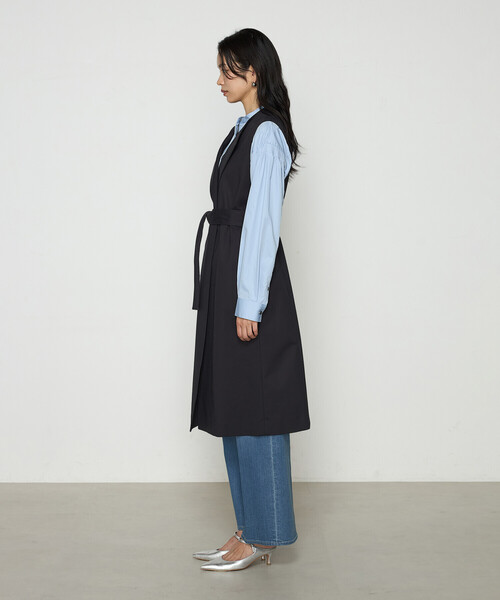K.T KIYOKO TAKASE（キヨコタカセ）の「コットンダブルクロスストレッチ ロングジレ（ベスト・レディース・グレー/ネイビー/チャコール・FREE）」の19枚目の写真