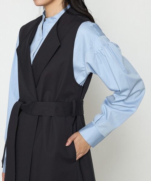 K.T KIYOKO TAKASE（キヨコタカセ）の「コットンダブルクロスストレッチ ロングジレ（ベスト・レディース・グレー/ネイビー/チャコール・FREE）」の10枚目の写真