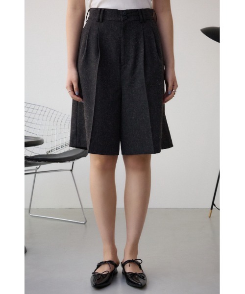 AZUL by moussy（アズールバイマウジー）の「ポリエステルリネンミックスハーフパンツ（スラックス・レディース・ライトブラック/ライトベージュ・SMALL/MEDIUM）」の6枚目の写真