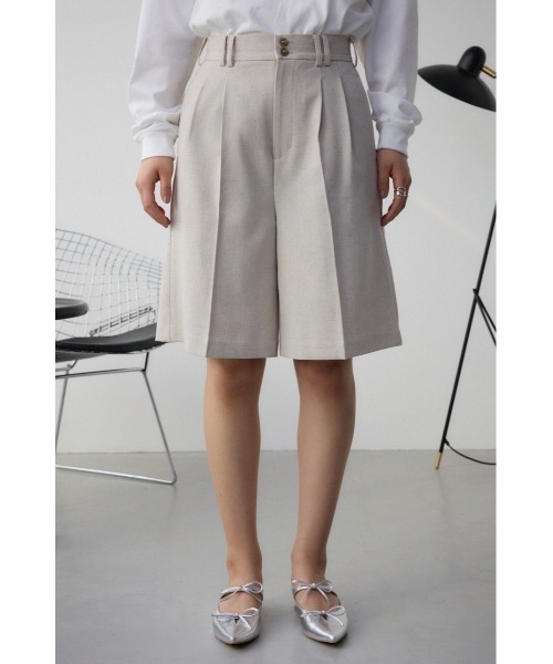 AZUL by moussy（アズールバイマウジー）の「ポリエステルリネンミックスハーフパンツ（スラックス・レディース・ライトブラック/ライトベージュ・SMALL/MEDIUM）」の16枚目の写真