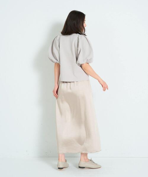 ADIEU TRISTESSE（アデュートリステス）の「COTTON SURF　ミラノリブパフP/O（ニット/セーター・レディース・ブラック/グレイッシュベージュ・FREE）」の7枚目の写真