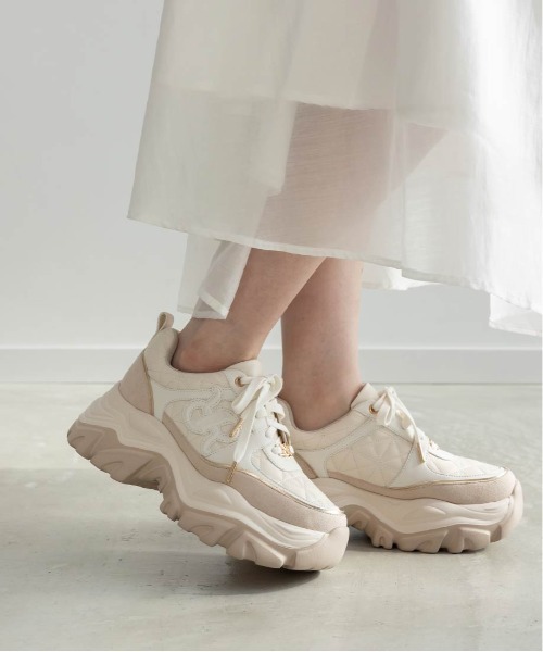 RANDA(ランダ)の「モノグラムボリュームソールスニーカー(スニーカー・レディース・アイボリー/ブラック/グレー・L/M/S/LL)」の8枚目の写真