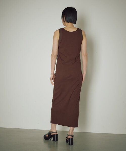 earthy（アーシー）の「リブタンクロングワンピース（ワンピース・レディース・ブラック/ブルー/ホワイト/ブラウン・SMALL/MEDIUM）」の10枚目の写真
