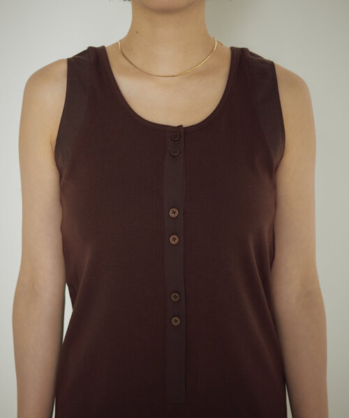 earthy（アーシー）の「リブタンクロングワンピース（ワンピース・レディース・ブラック/ブルー/ホワイト/ブラウン・SMALL/MEDIUM）」の14枚目の写真