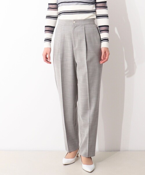 NOLLEY'S LIGHT(ノーリーズライト)の「《セットアップ対応》TRシャンブレーワンタックテーパードパンツ(その他パンツ・レディース・ブラック系その他3/ベージュ系その他3・38/36)」の2枚目の写真