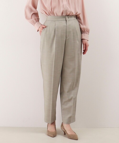 NOLLEY'S LIGHT(ノーリーズライト)の「《セットアップ対応》TRシャンブレーワンタックテーパードパンツ(その他パンツ・レディース・ブラック系その他3/ベージュ系その他3・38/36)」の1枚目の写真