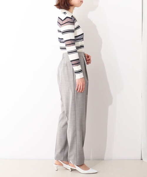 NOLLEY'S LIGHT(ノーリーズライト)の「《セットアップ対応》TRシャンブレーワンタックテーパードパンツ(その他パンツ・レディース・ブラック系その他3/ベージュ系その他3・38/36)」の7枚目の写真