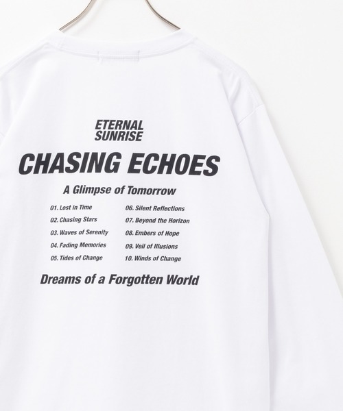 Mac-House(マックハウス)の「T-GRAPHICS メッセージプリント長袖Tシャツ(Tシャツ/カットソー・メンズ・オートミール/モカ/ホワイト/ブラック/ブルーグレー・S/M/L/XL)」の2枚目の写真