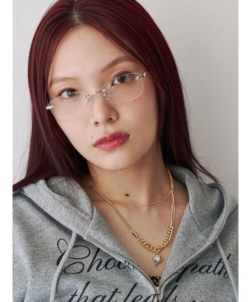 jouetie（ジュエティ）の「スリムフレームレスグラス（メガネ・レディース・シルバー/ゴールド・FREE）」の4枚目の写真