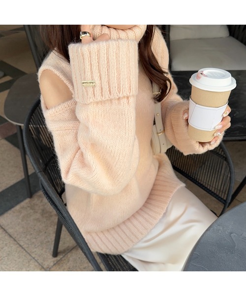 Ogue.（オグ）の「[ Ogue. ] インナー付き / turtleneck fluffy azato knit （タートルネックあざとニット）（ニット/セーター・レディース・ホワイト/ベビーピンク・FREE）」の14枚目の写真