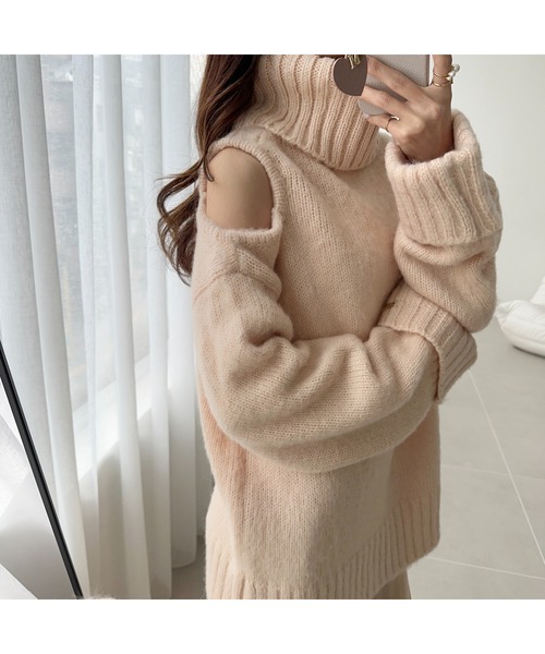 Ogue.（オグ）の「[ Ogue. ] インナー付き / turtleneck fluffy azato knit （タートルネックあざとニット）（ニット/セーター・レディース・ホワイト/ベビーピンク・FREE）」の18枚目の写真