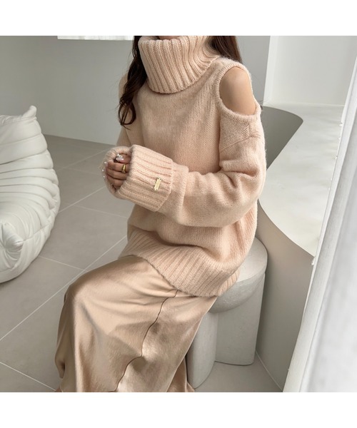 Ogue.（オグ）の「[ Ogue. ] インナー付き / turtleneck fluffy azato knit （タートルネックあざとニット）（ニット/セーター・レディース・ホワイト/ベビーピンク・FREE）」の20枚目の写真