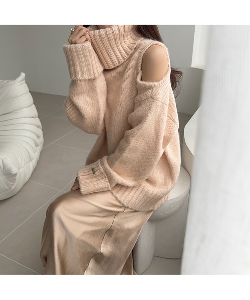 Ogue.（オグ）の「[ Ogue. ] インナー付き / turtleneck fluffy azato knit （タートルネックあざとニット）（ニット/セーター・レディース・ホワイト/ベビーピンク・FREE）」の21枚目の写真