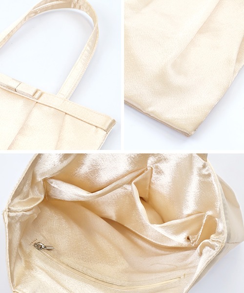 Retica（レティカ）の「[CLOSED] ワンカラーリボンタックデザイントートパーティーバッグ（トートバッグ・レディース・ブラック・FREE）」の6枚目の写真