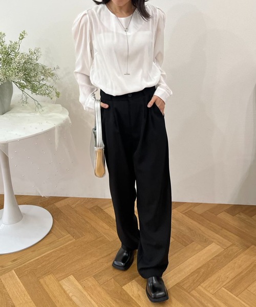 mebole(メボレ)の「ノーカラーシアーブラウス(シャツ/ブラウス・レディース・ピンク/グリーン/ホワイト・FREE)」の17枚目の写真