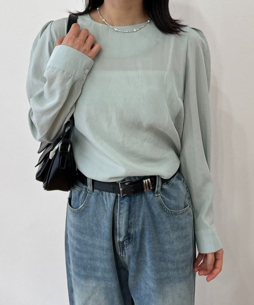 mebole(メボレ)の「ノーカラーシアーブラウス(シャツ/ブラウス・レディース・ピンク/グリーン/ホワイト・FREE)」の21枚目の写真
