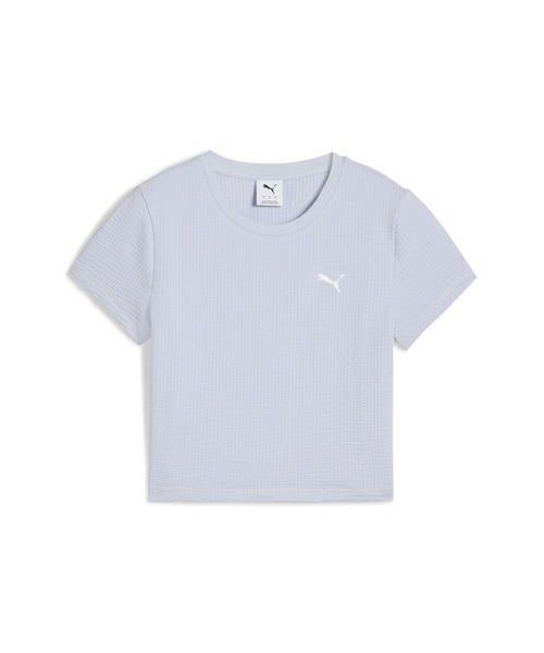 PUMA(プーマ)の「PUMA プーマ ウィメンズ デア トゥ テクスチャード ベビー 半袖 Tシャツ(Tシャツ/カットソー・レディース・ブルー系その他/ホワイト/ブラック・X-SMALL/SMALL/MEDIUM/LARGE)」の10枚目の写真