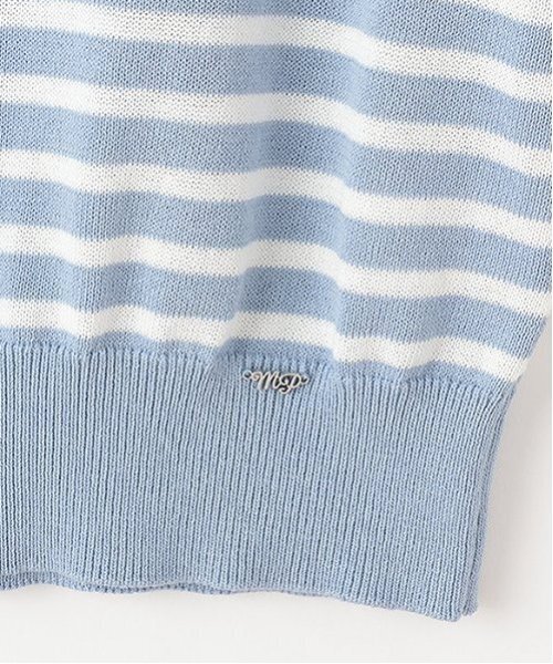 mezzo piano Junior（メゾピアノジュニア）の「【ニコ☆プチ掲載】ボーダー＆リボンニット（ニット/セーター・キッズ・ライトブルー/オフホワイト・M:150cm/L:160cm/S:140cm）」の9枚目の写真