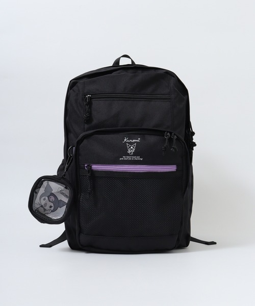 sanrio（サンリオ）の「RBｻﾝﾘｵﾎﾟﾘ2層ﾒｯｼｭﾎﾟｰﾁ付Dﾊﾟｯｸ（バックパック/リュック・レディース・ブラック系その他2/ブラック系その他/ブラック・FREE）」の4枚目の写真